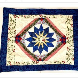 New Sunday River Quilted Pillow Sham French Paisley Floral Cotton 20X26”